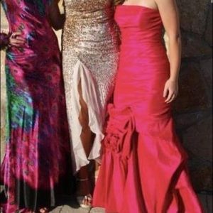 Strapless Pink Prom Dress